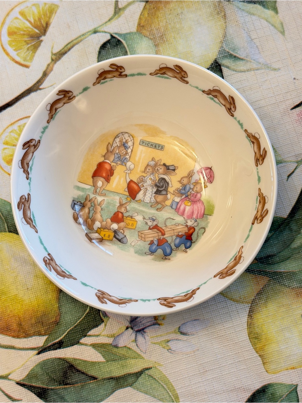 Royal Doulton Bunnykins Bunny-Themed Ceramic Bowl